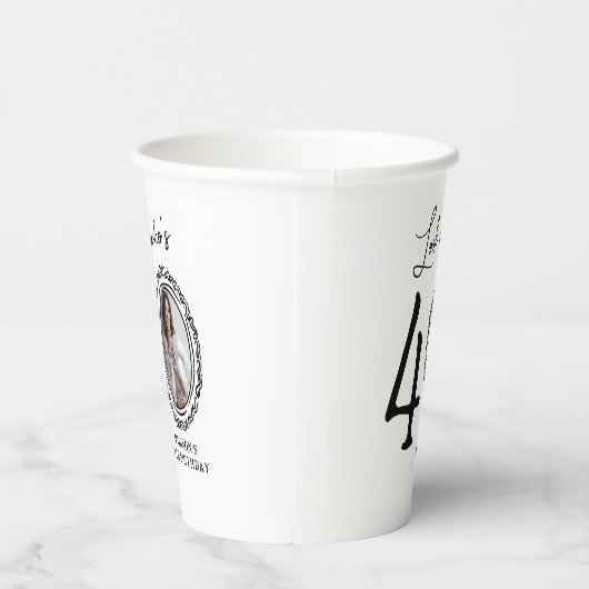 Kijk eens wie 40 is! Foto 40e verjaardag Papieren Bekers (Rechts)