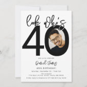 Kijk eens wie 40 is | Foto 40e verjaardag uitnodig Kaart (Voorkant)
