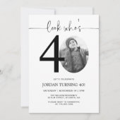 Kijk eens wie 40 is | Foto 40e verjaardag Uitnodig Kaart (Voorkant)