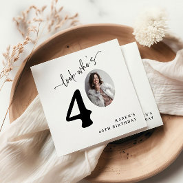 Kijk eens wie 40 is! Modern Foto 40e Verjaardag Servet