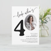 Kijk eens wie 40 is! Moderne foto 40e verjaardag Kaart (Staand voorkant)