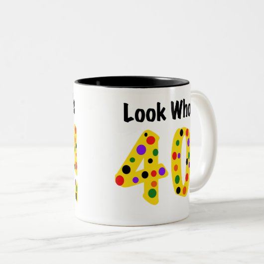 Kijk eens wie 40 is tweekleurige koffiemok (Voorkant rechts)