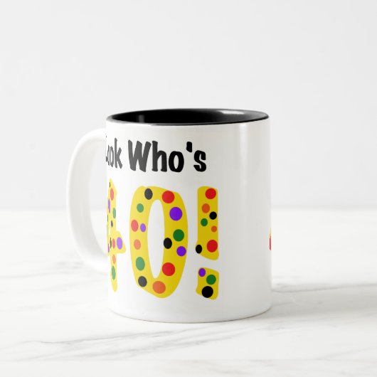 Kijk eens wie 40 is tweekleurige koffiemok (Voorkant links)
