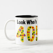 Kijk eens wie 40 is tweekleurige koffiemok (Links)