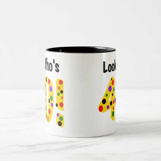Kijk eens wie 40 is tweekleurige koffiemok (Center)