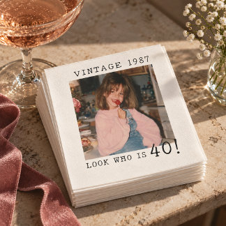 Kijk eens wie 40 is Verjaardagsfoto uit de Kindert Servet