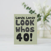 Kijk eens wie 40 jaar is geworden briefkaart (Staand voorkant)