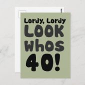 Kijk eens wie 40 jaar is geworden briefkaart (Voorkant / Achterkant)