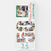 Kijk eens wie 50 foto-collage 50th Birthday Party  Spandoek (Verticaal)