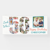 Kijk eens wie 50 foto-collage 50th Birthday Party  Spandoek (Horizontaal)