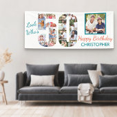 Kijk eens wie 50 foto-collage 50th Birthday Party  Spandoek