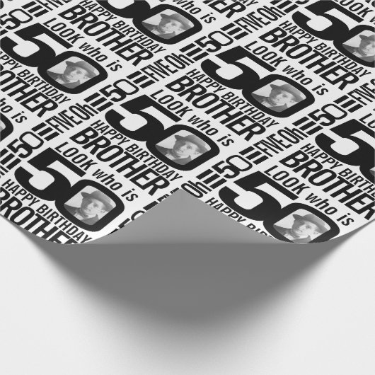 Kijk eens wie 50 foto's broer is op de 50ste verja cadeaupapier (Hoek)