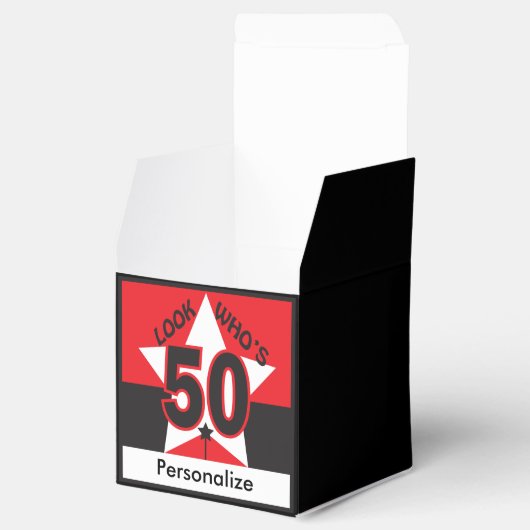 Kijk eens wie 50 jarig is bedankdoosjes (Geopend)