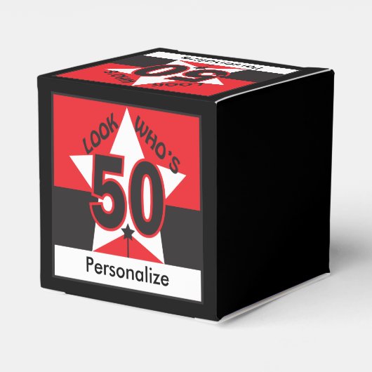 Kijk eens wie 50 jarig is bedankdoosjes (Achterkant)