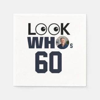 Kijk eens wie 60 is, leuke gepersonaliseerde verja servet