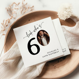 Kijk eens wie 60 is! Modern Foto 60ste Verjaardag Servet