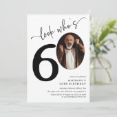 Kijk eens wie 60 is! Moderne foto 60e verjaardag Kaart (Staand voorkant)