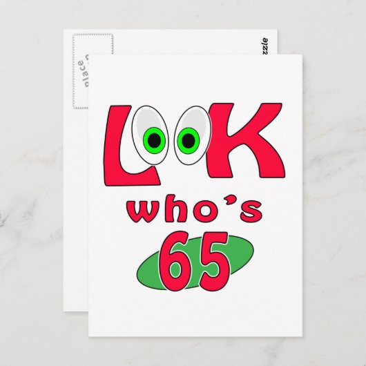 Kijk eens wie 65 ? is briefkaart (Voorkant / Achterkant)