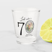 Kijk eens wie 70 is! Foto 70e verjaardag Shot Glas (Voorkant)