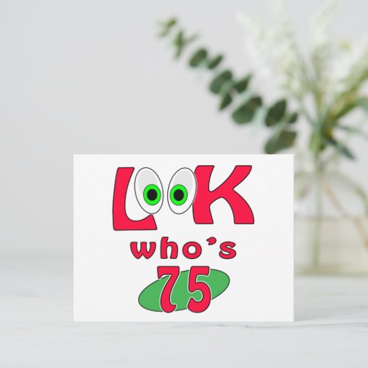 Kijk eens wie 75 ? is briefkaart (Staand voorkant)