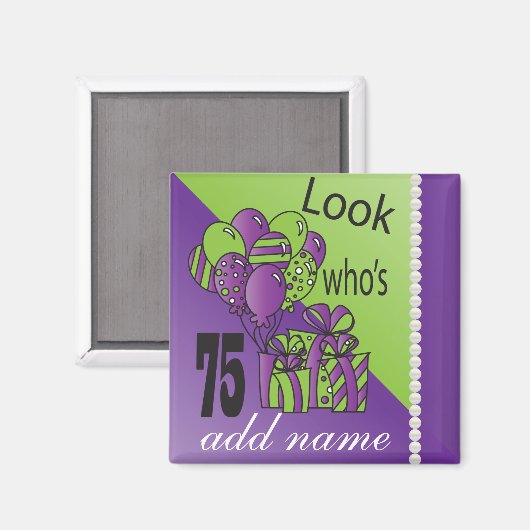 Kijk eens wie 75 is magneet (Voorkant / Achterkant)
