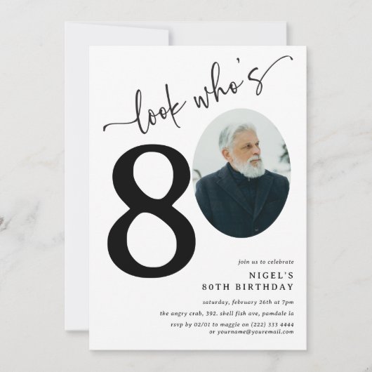 Kijk eens wie 80 is! Moderne foto 80e verjaardag Kaart (Voorkant)