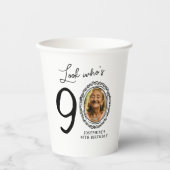 Kijk eens wie 90 is! Foto 90e verjaardag Papieren Bekers (Voorkant)