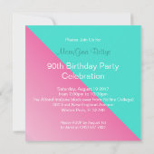 Kijk eens wie 90 roze en Turquoise 90th Birthday i Kaart (Achterkant)