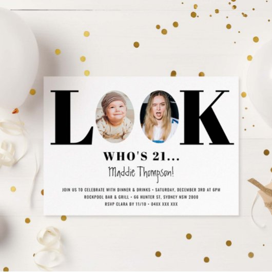 Kijk eens wie de Birthday Funny Photo Invitation i Kaart