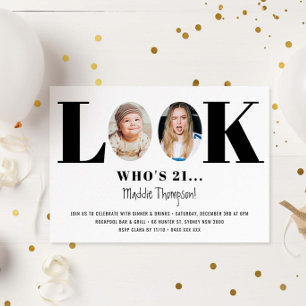 Kijk eens wie de Birthday Funny Photo Invitation i Kaart