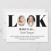 Kijk eens wie de Birthday Funny Photo Invitation i Kaart (Voorkant)