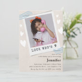 Kijk eens wie de uitnodigingen voor de 9e verjaard (Staand voorkant)