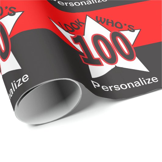 Kijk eens wie er 100 is | 100e verjaardag cadeaupapier (Rol Hoek)