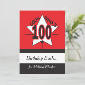 Kijk eens wie er 100 verjaardag is | 100e visum kaart (Staand voorkant)