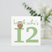 Kijk eens wie er 12 Uil verjaardagsfeestje is Kaart (Staand voorkant)
