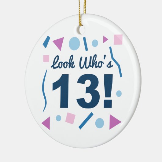 Kijk eens wie er 13 zijn keramisch ornament (Links)