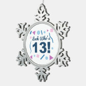 Kijk eens wie er 13 zijn tin sneeuwvlok ornament (Rechts)