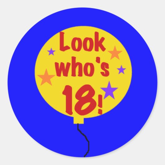 Kijk eens wie er 18 is ronde sticker (Voorkant)