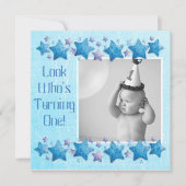 Kijk eens wie er 1 is, eerste uitnodiging van de v (Voorkant)