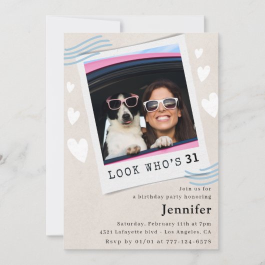 Kijk eens wie er 31e verjaardag uitnodigingen krij (Voorkant)