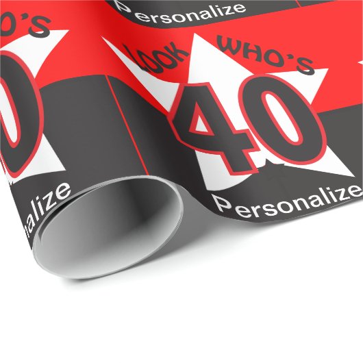 Kijk eens wie er 40 is. cadeaupapier (Rol Hoek)