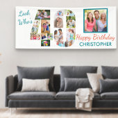 Kijk eens wie er 40 is Foto Collage 40th Birthday  Spandoek