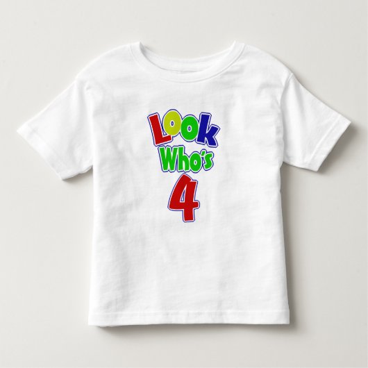Kijk eens wie er 4 is kinder shirts (Voorkant)