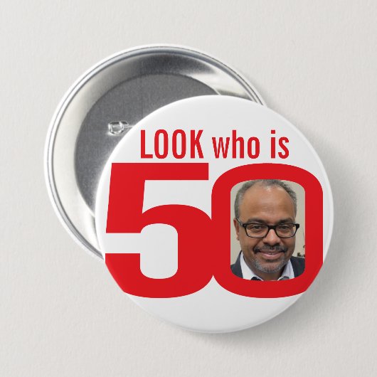 Kijk eens wie er 50 foto's rood en witte speldjes  (Voorkant /achterkant)