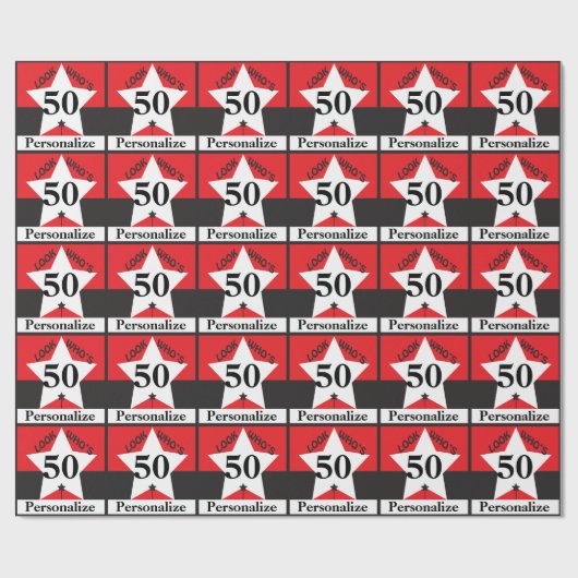 Kijk eens wie er 50 is - 's avonds cadeaupapier (Vlak)