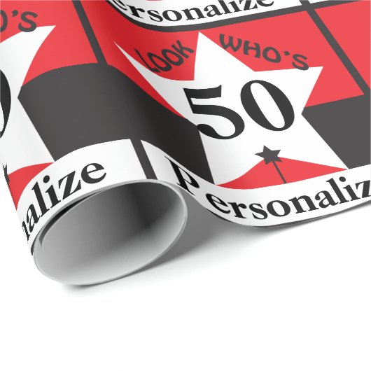 Kijk eens wie er 50 is - 's avonds cadeaupapier (Rol Hoek)