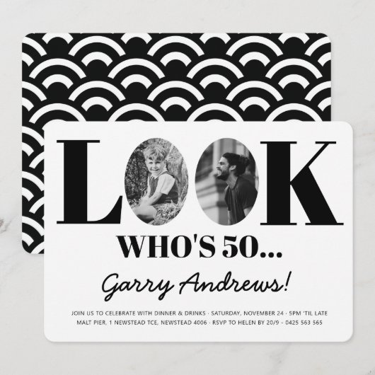 Kijk eens wie er 50 zijn | 50e uitnodiging (Voorkant / Achterkant)