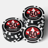 Kijk eens wie er 50 zijn | 50e verjaardag pokerchips (Opstapeling)
