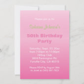 Kijk eens wie er 50 zijn in roze - 50ste verjaard kaart (Achterkant)