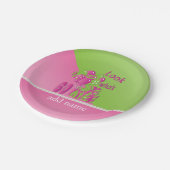 Kijk eens wie er 60 in roze is - 60ste verjaardag papieren bordje (Gekanteld)